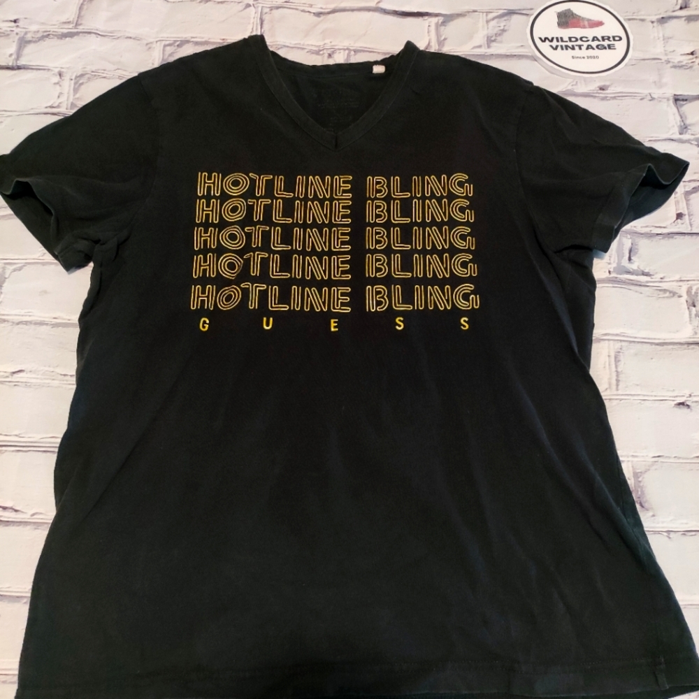 Guess Drake Lyrics V Neck black & Gold
